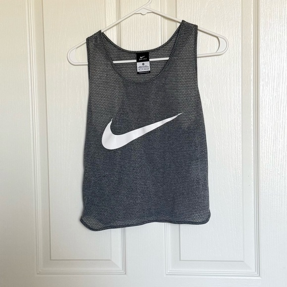 Nike: Dri-FIT Mesh Heather Gray Tank - Size XS - Picture 3 of 7